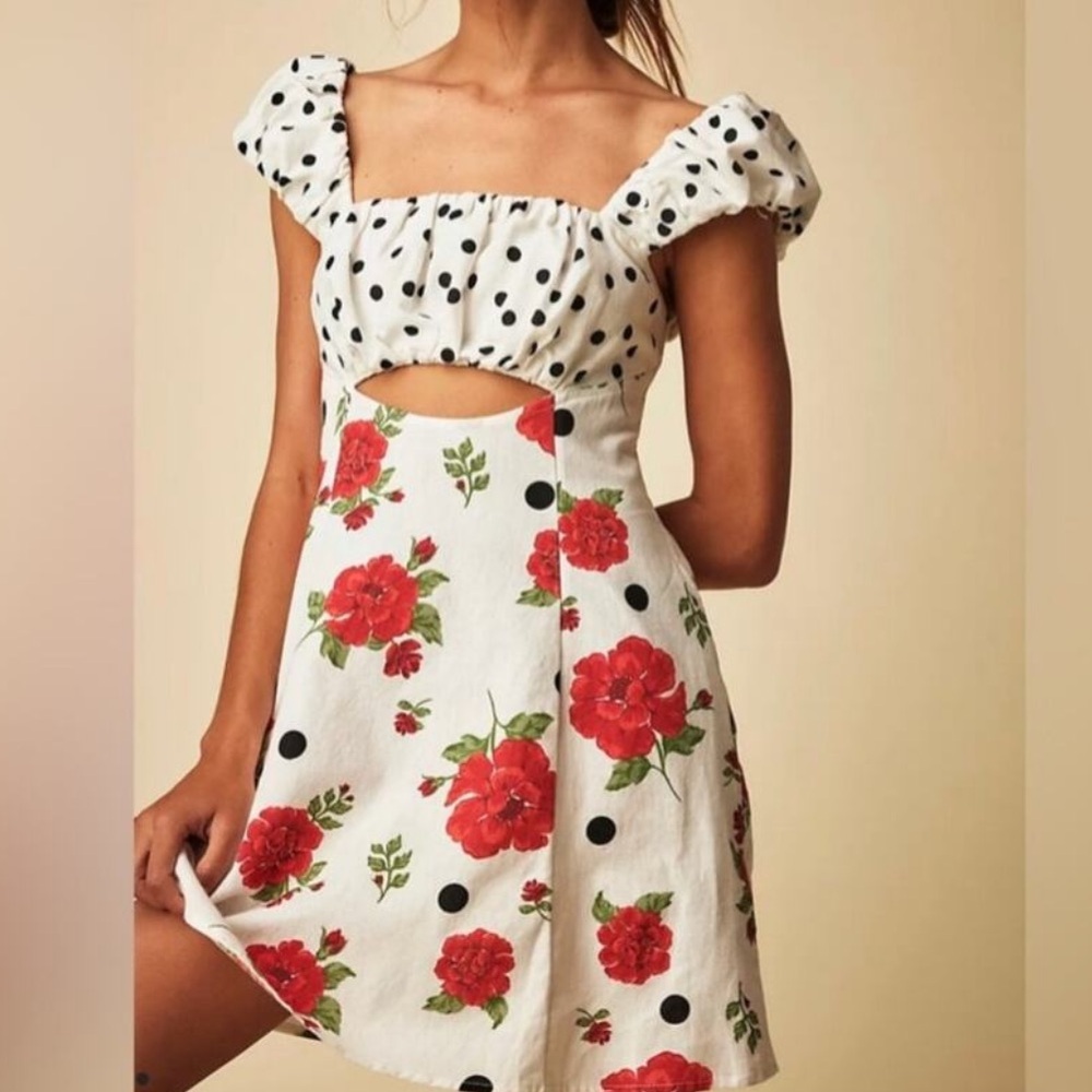 Free People Printed Bom Bom Mini Dress